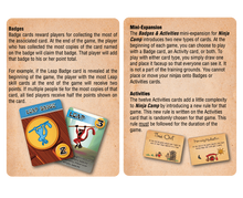 Ninja Camp: Badges and Activities