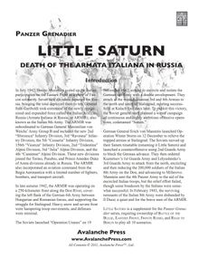 Panzer Grenadier: Little Saturn – Death of the Armata Italiana in Russia