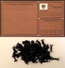 Empires: Age of Discovery – Prussia Player Board and Black Figures