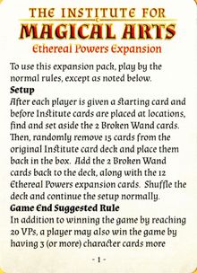 The Institute for Magical Arts: Ethereal Powers Expansion