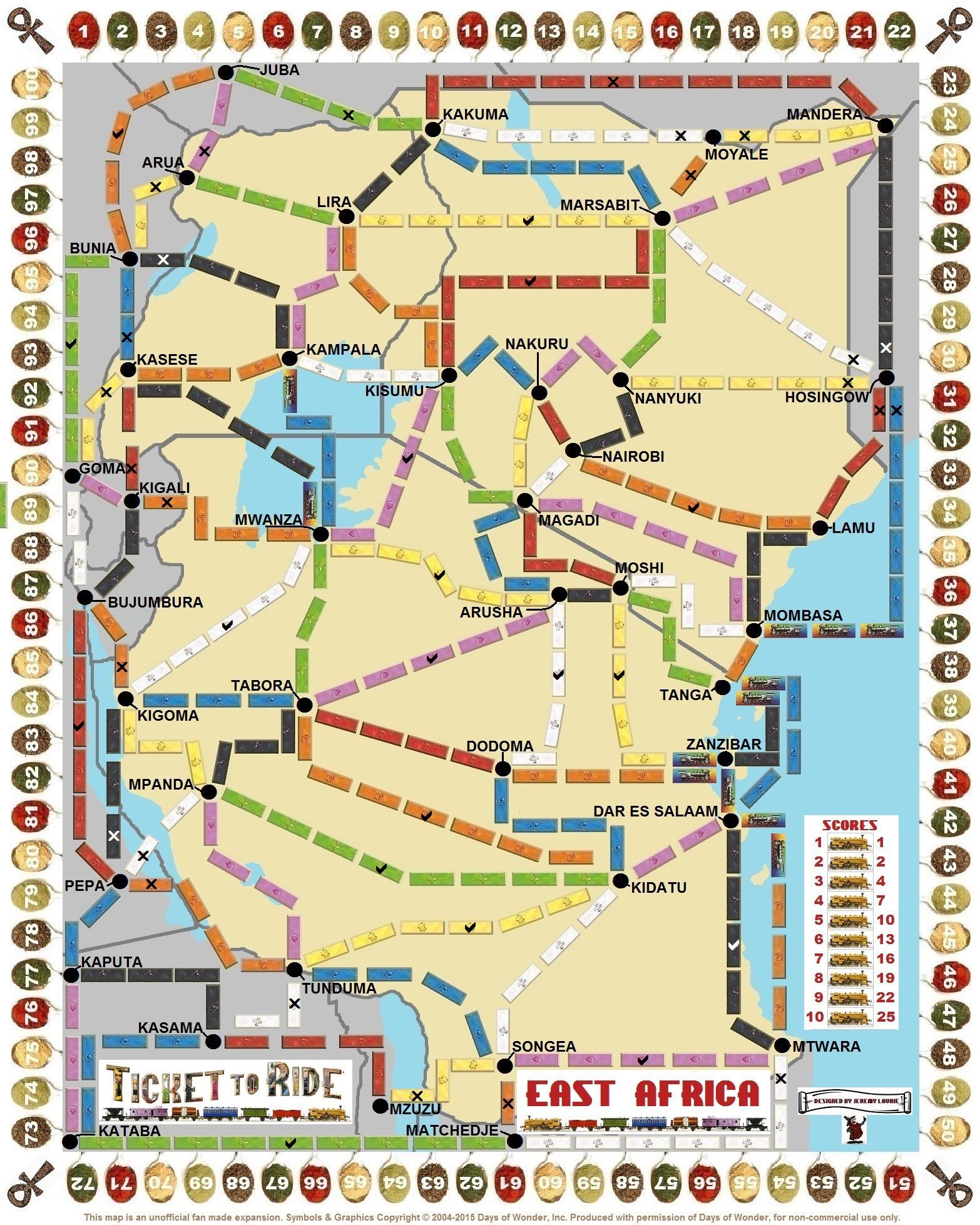 East Africa (fan expansion of Ticket to Ride)