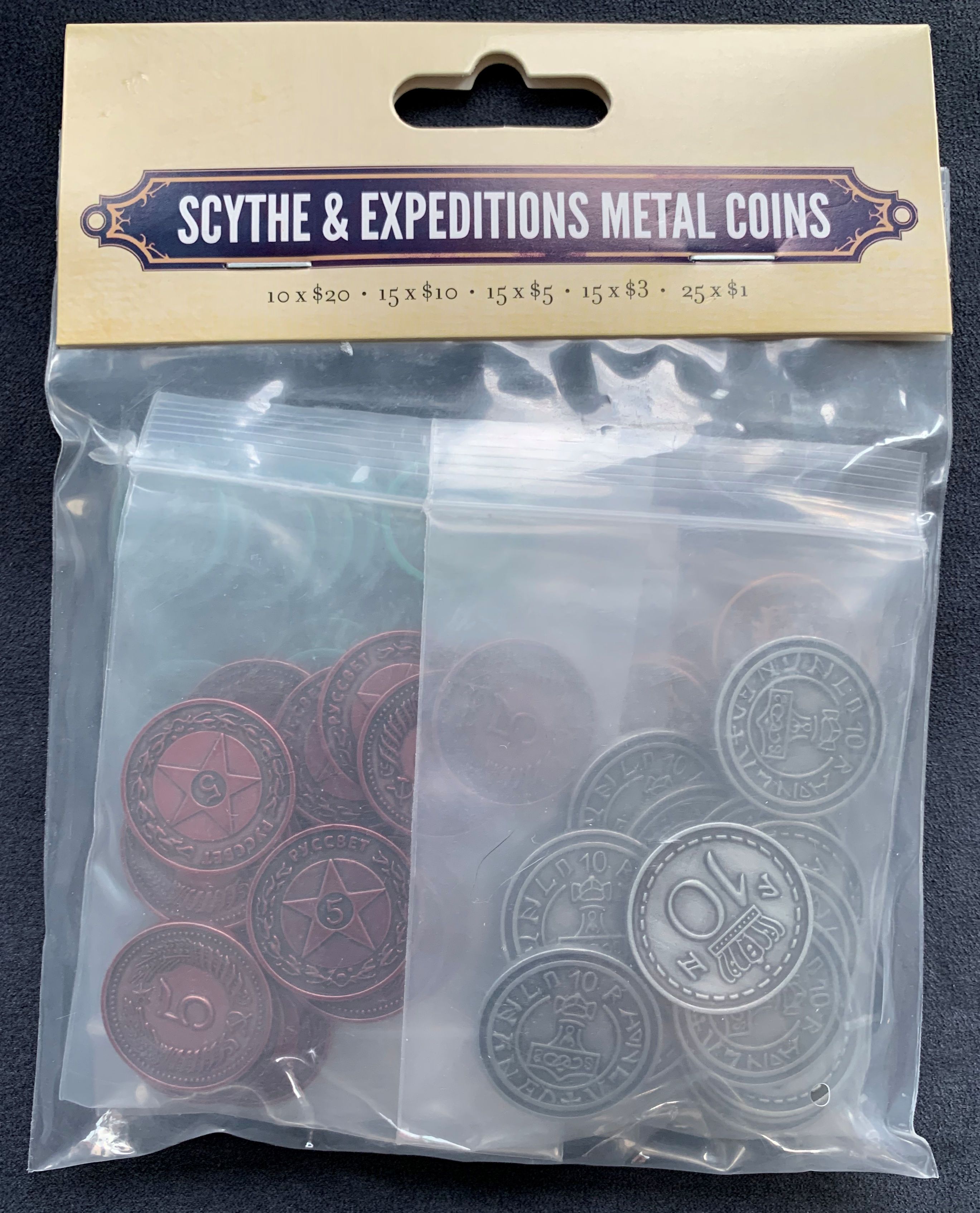 Stonemaier Games | Scythe & Expeditions Metal Coins | Board Game Accessory