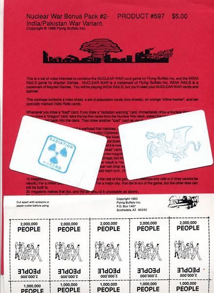 Nuclear War Bonus Pack #2: Expansion to India Rails and Nuclear War