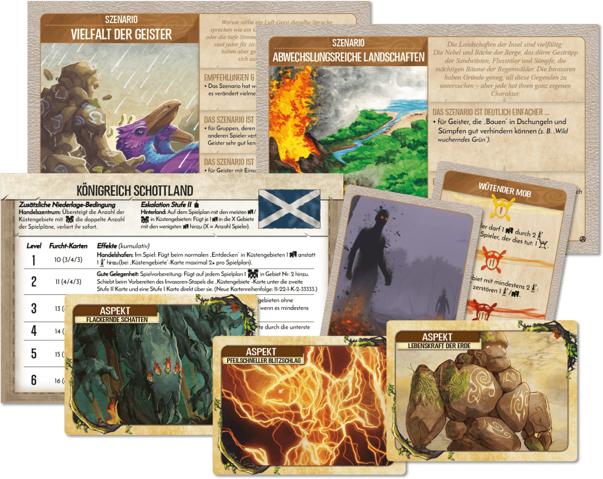 Spirit Island: Nation Schottland, Szenarien und Kartenerweiterung Promo